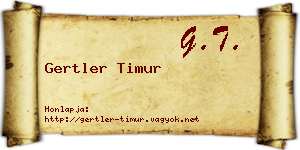 Gertler Timur névjegykártya